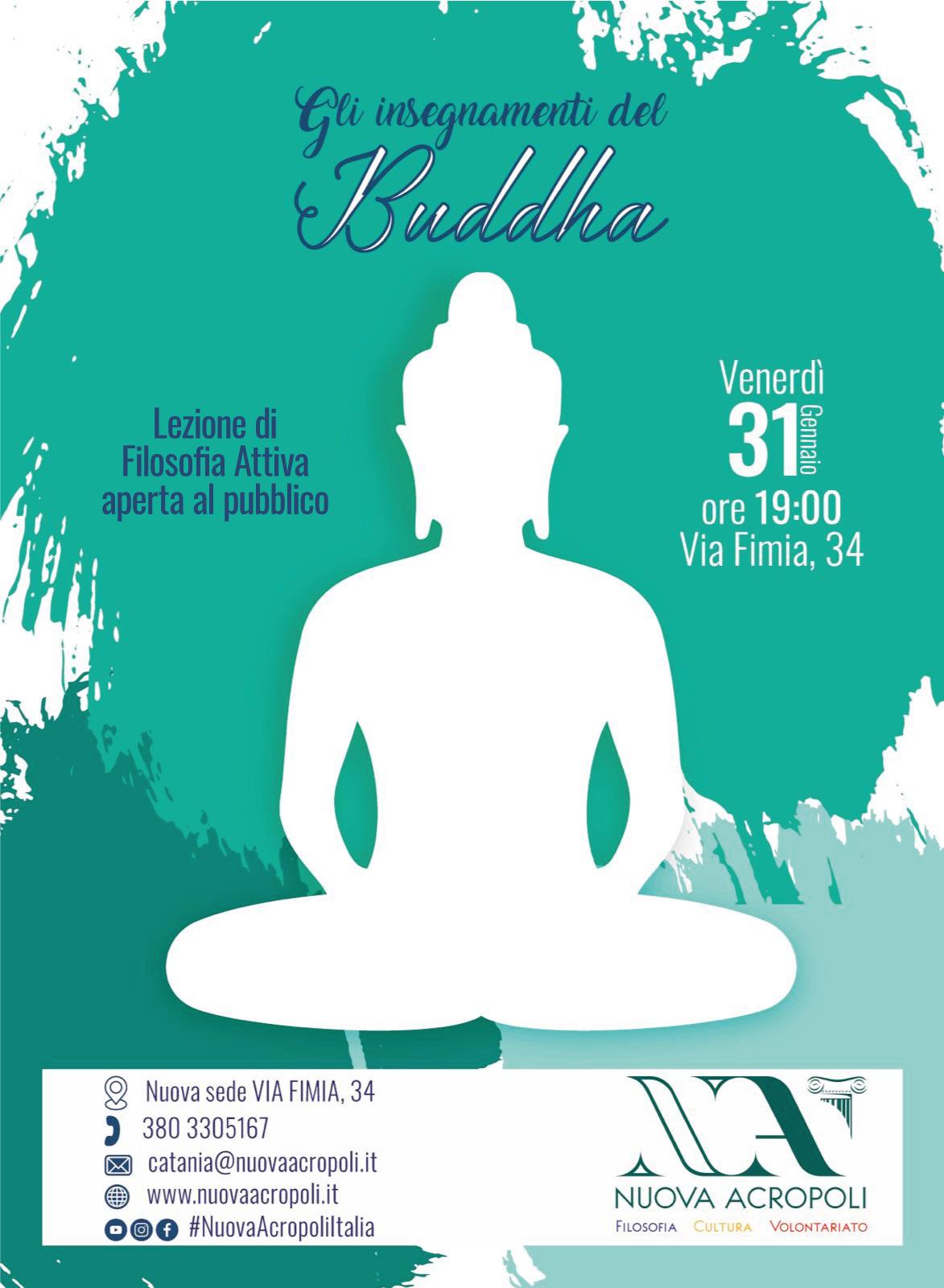 locandina gli insegnamenti di Buddha, lezione di filosofia attiva a Catania