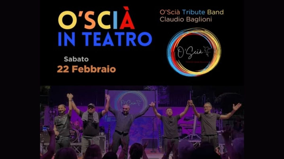 Locandina O Scia tribute band Baglioni al Teatro sala De Curtis