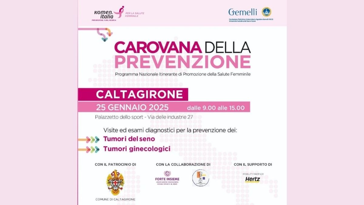 Locandina informativa screening gratuito Caltagirone