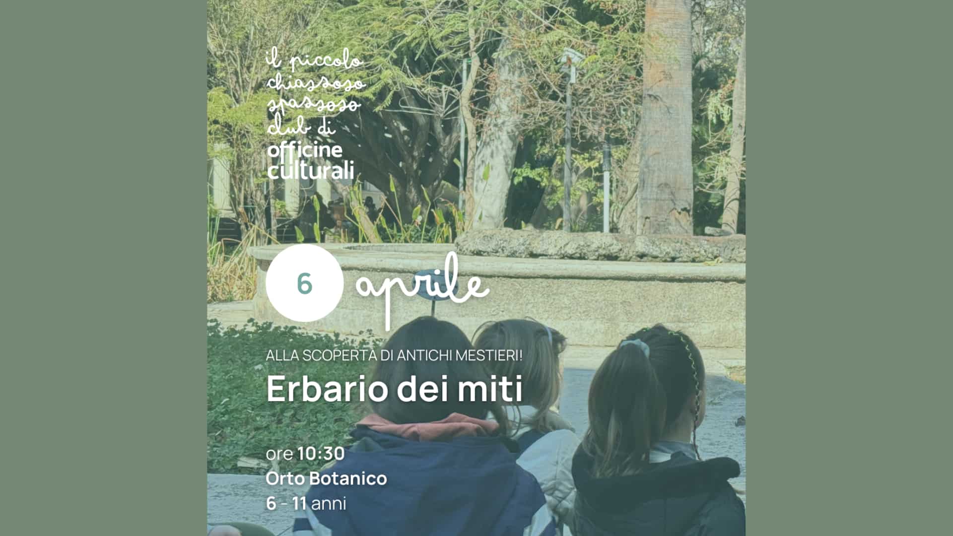 Locandina laboratorio bambini orto botanico