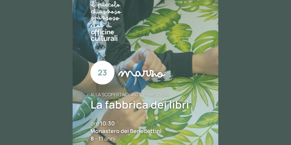 Locandina laboratorio per bambini al monastero dei benedettini catania